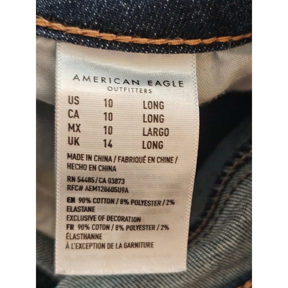 American Eagle Ne(x)t Level Stretch Skinny Jeans Womens 10 Long Dark Wash Denim - Picture 4 of 5